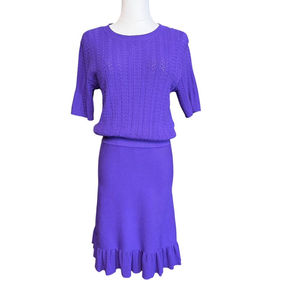 La Maille Sezane Knit Sweater Dress Size Small Short Sleeves Viscose Blend